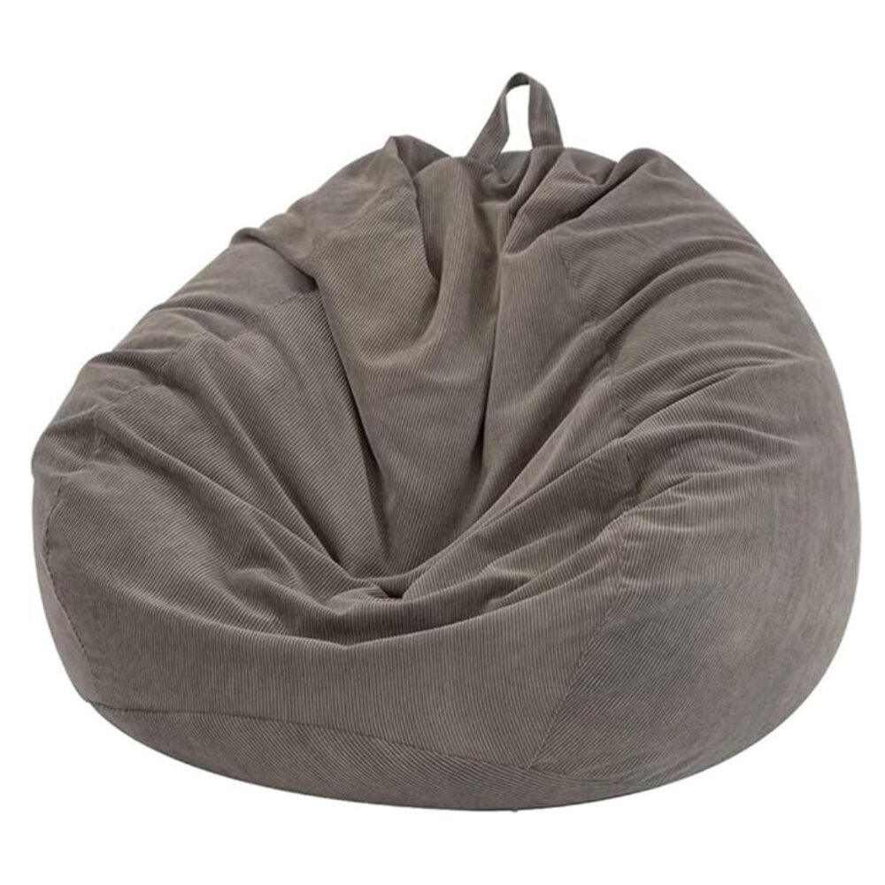 Nobildonna Bean Bag Chair, Corduroy Cover (No Filler) 35"×43", Warm Grey